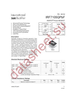 IRF7105QTRPBF datasheet  